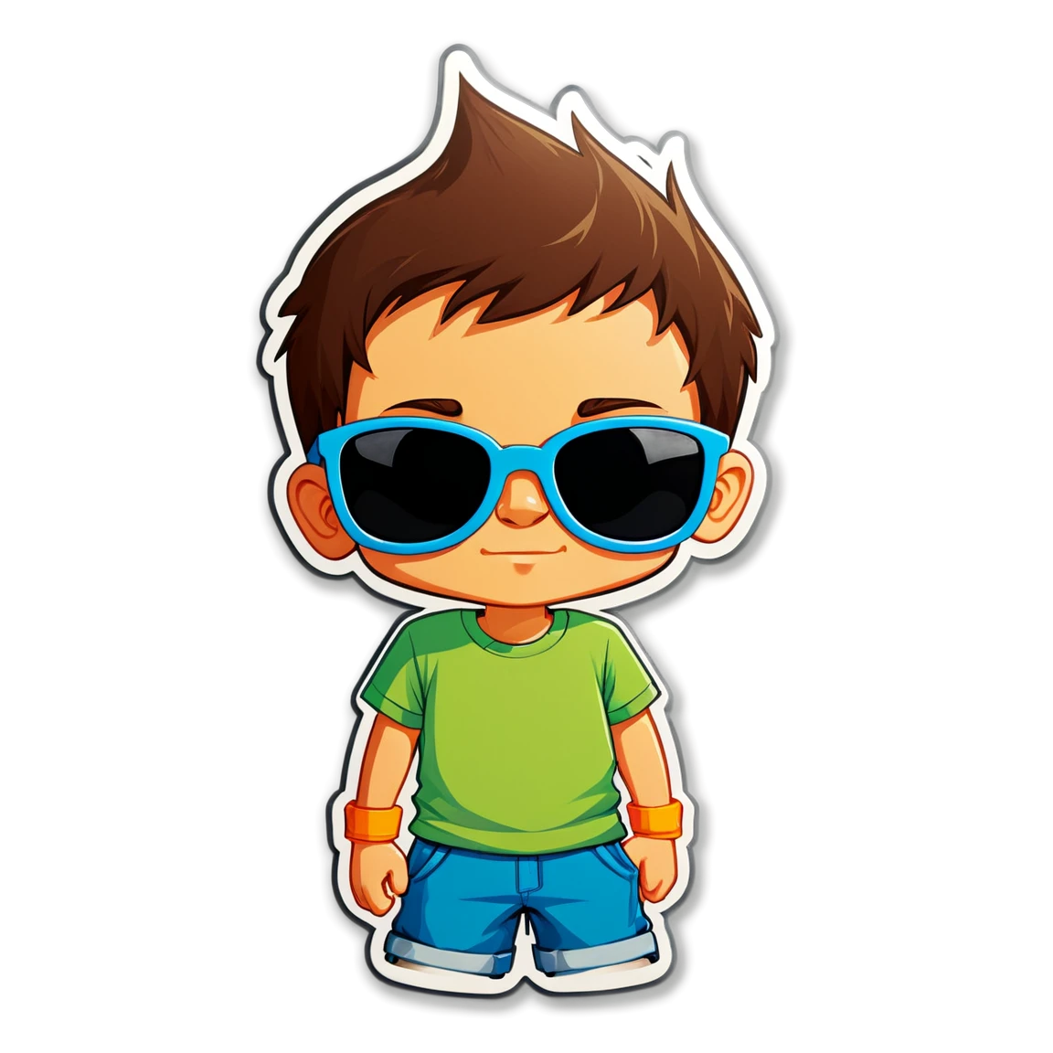 Boy wearing sunglasses, boy sticker