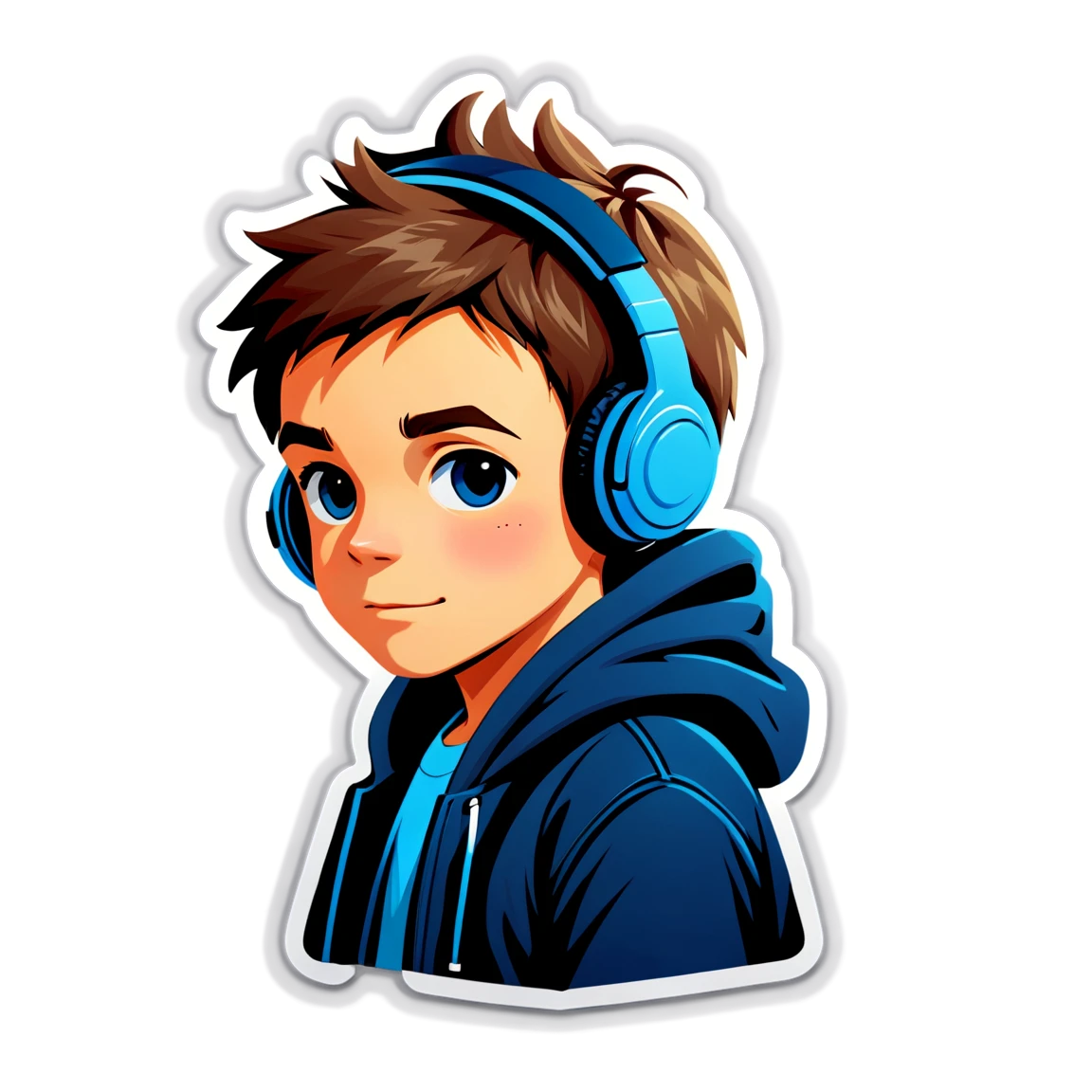 Boy with headphones, boy sticker