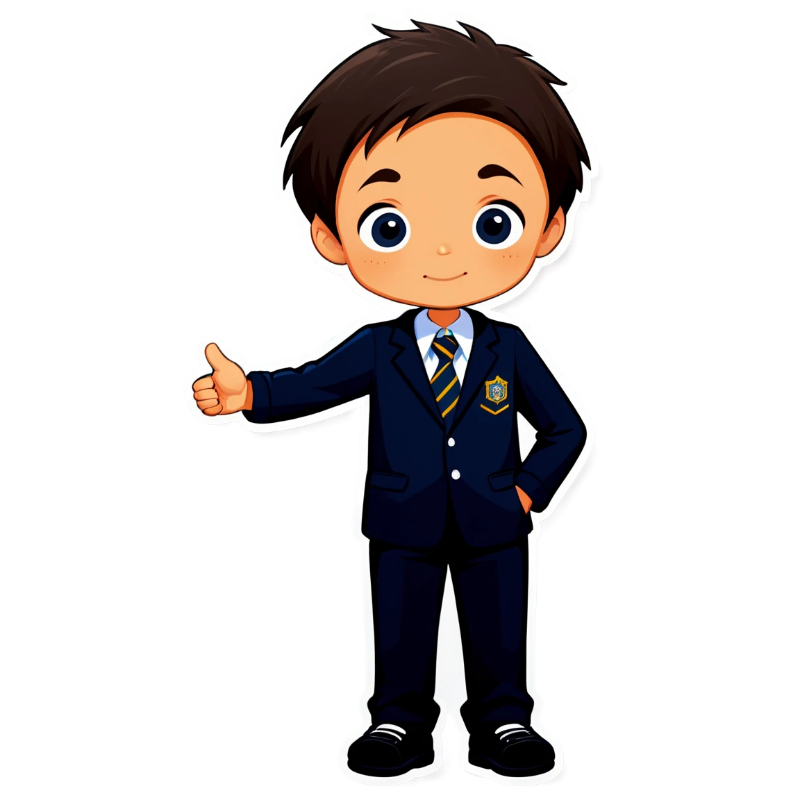 Boy in school uniform, boy sticker