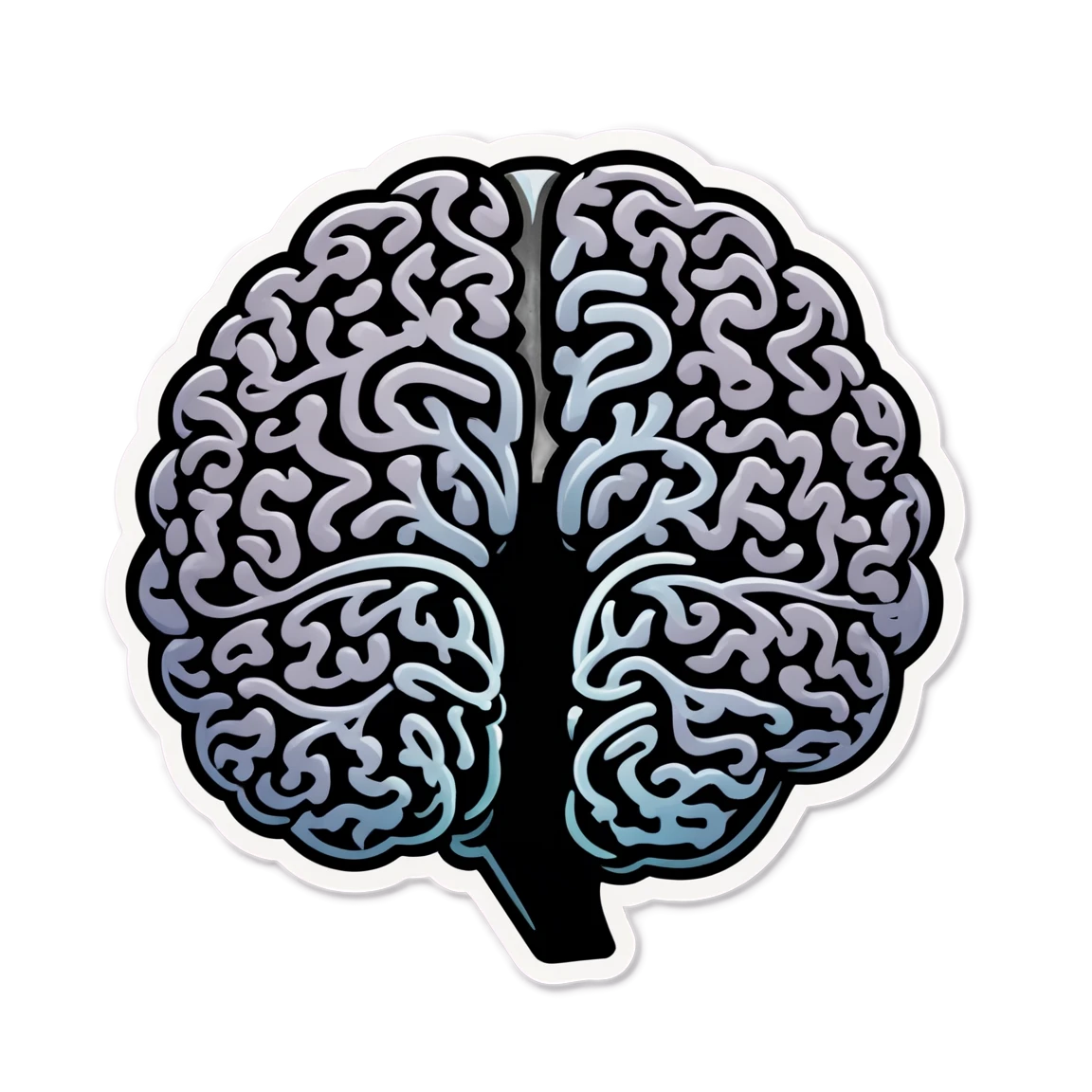 Brain sticker with a chalkboard