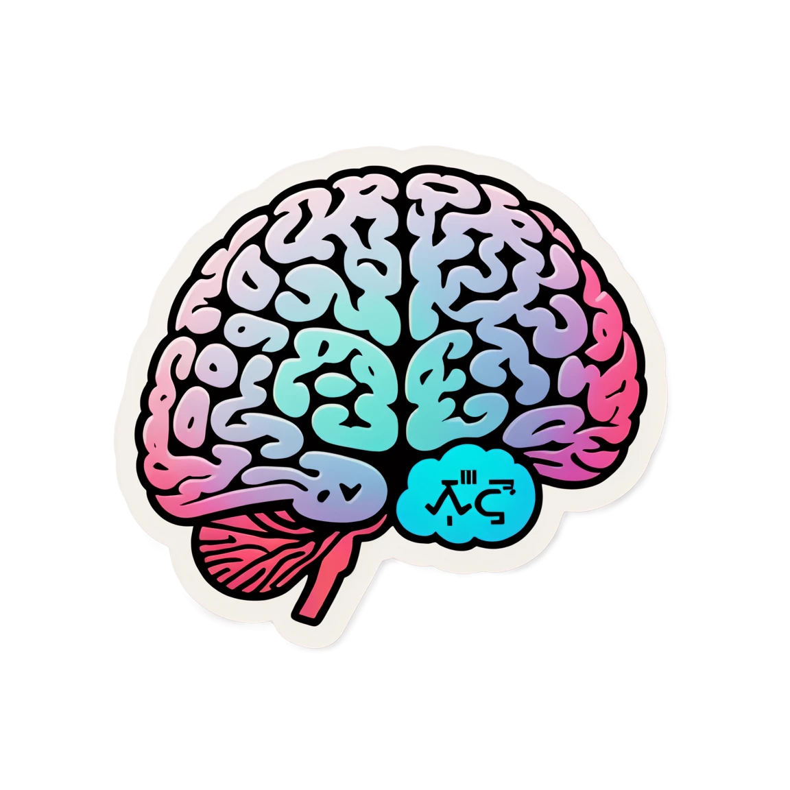 Brain sticker with formulas