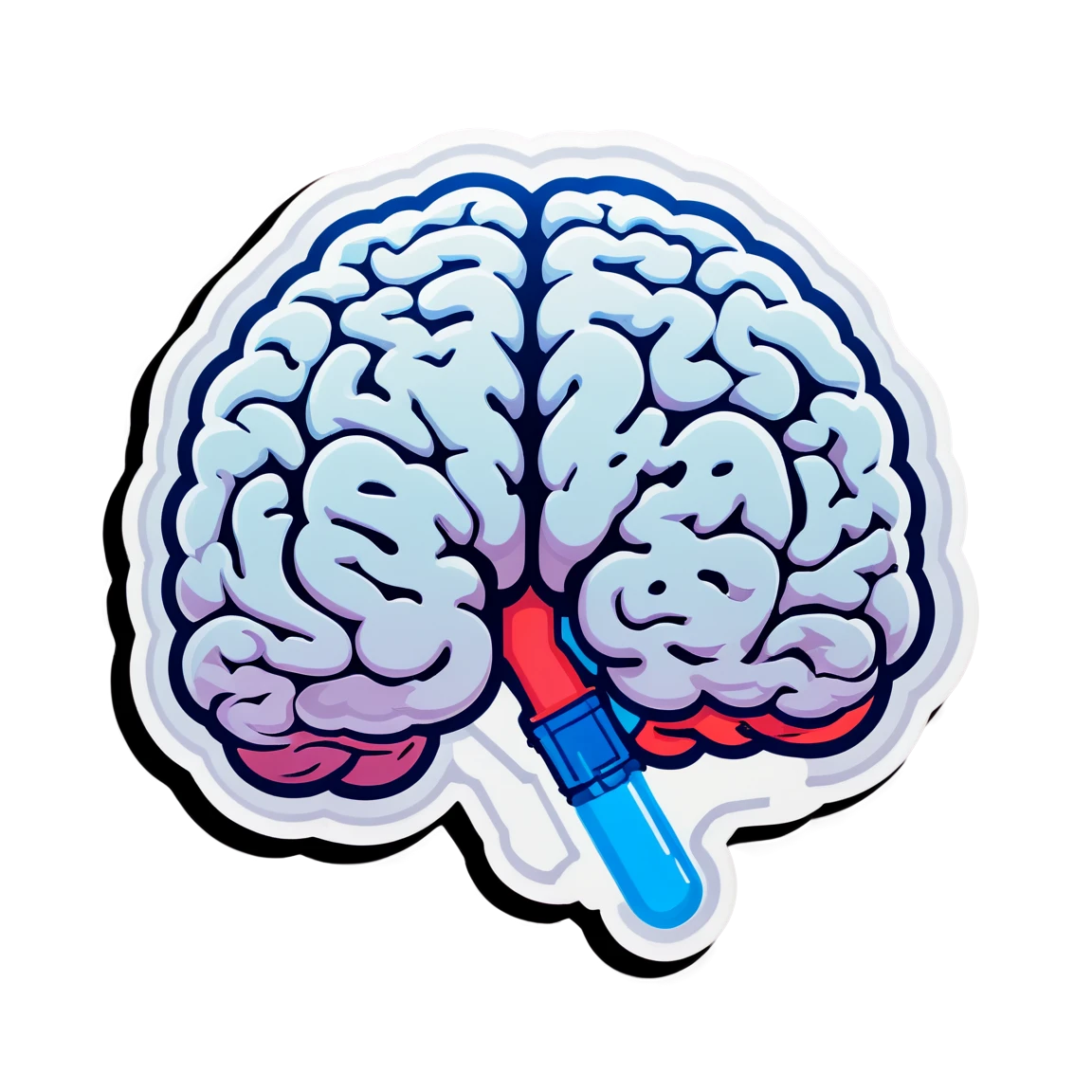 Brain sticker in a lab