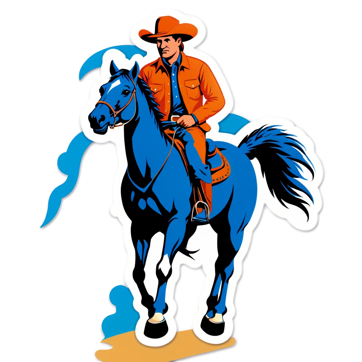 Bronco with horseshoes, bronco sticker