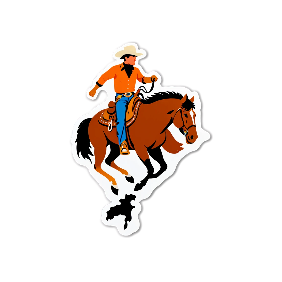 Bronco with cowboy, bronco sticker