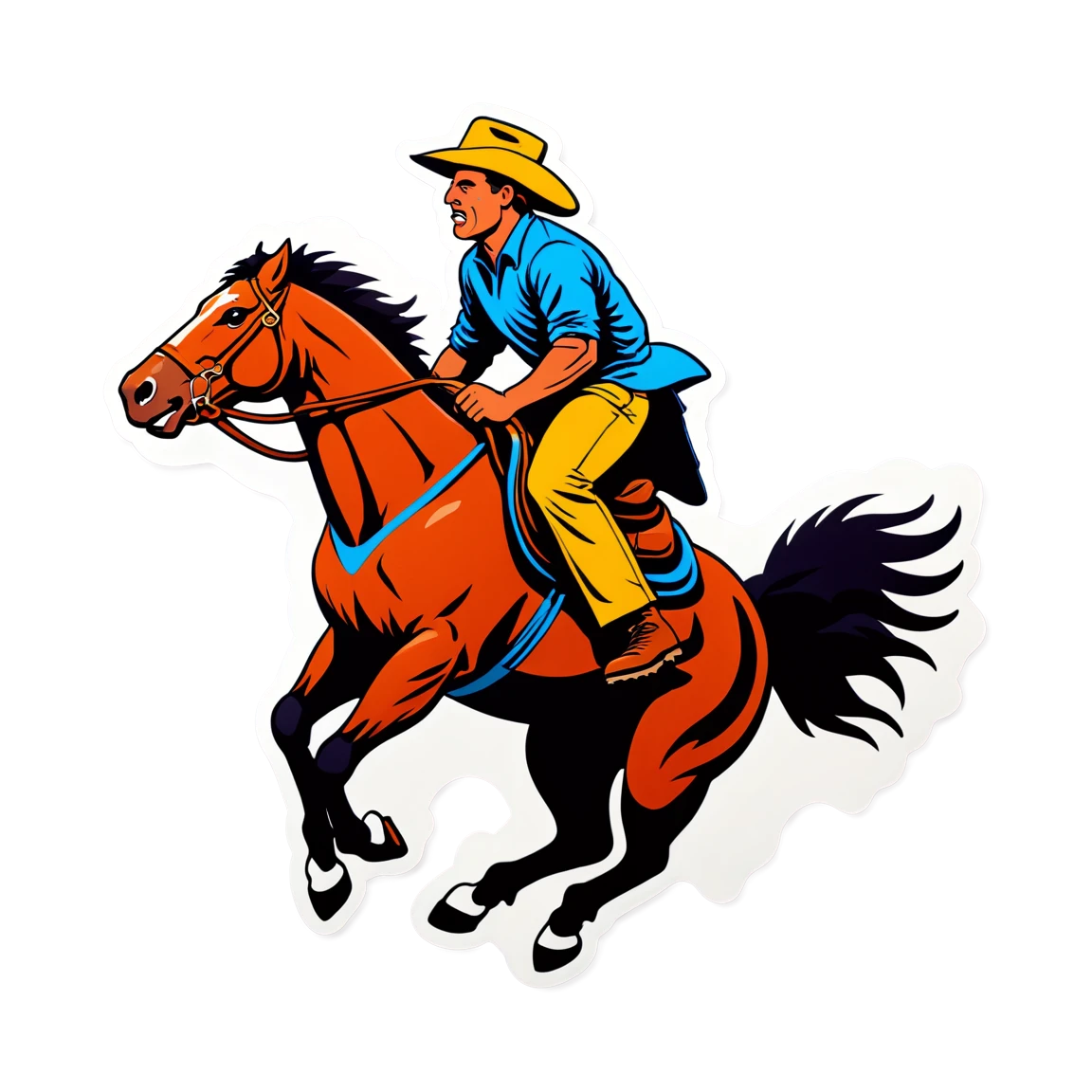 Bronco busting, bronco sticker