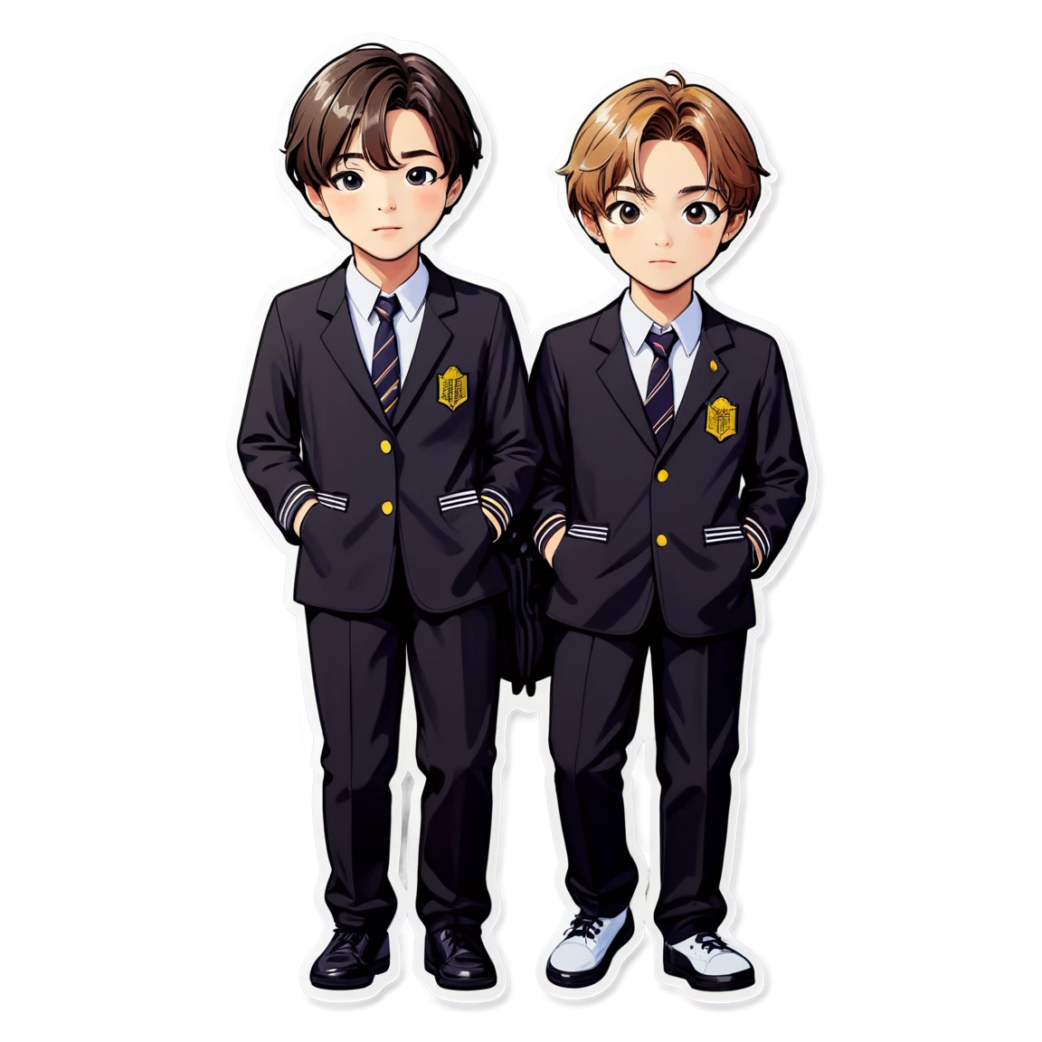 Bts sticker in school uniforms