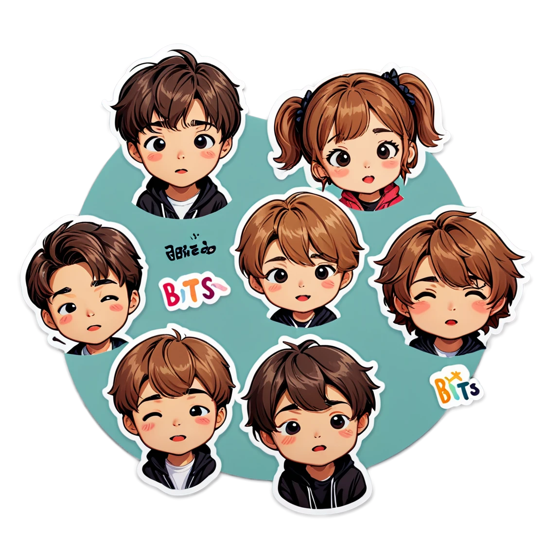 Bts sticker with cute expressions