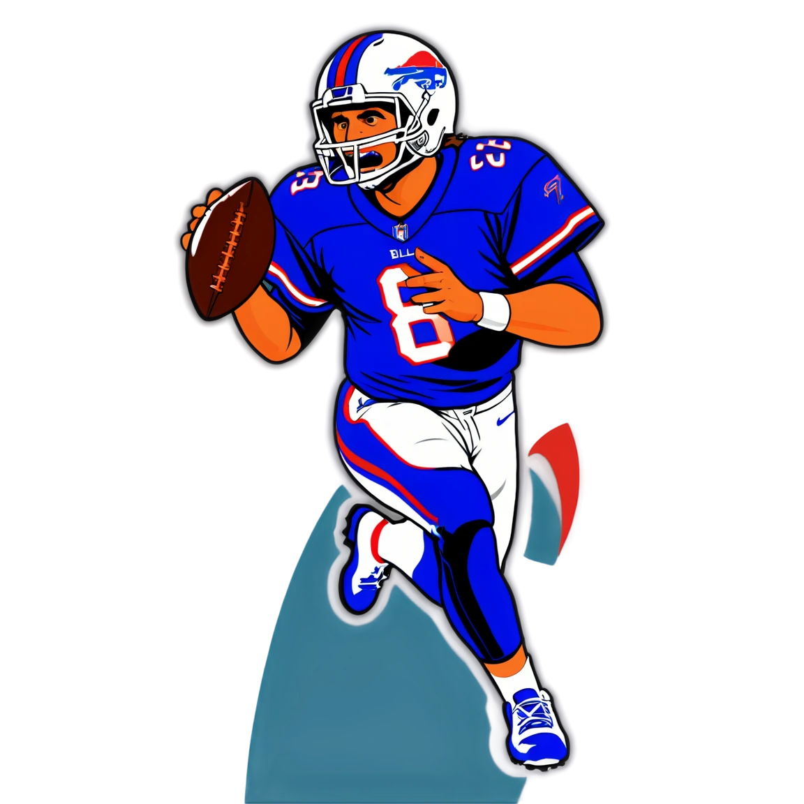 Buffalo Bills throwing a football, Buffalo Bills sticker