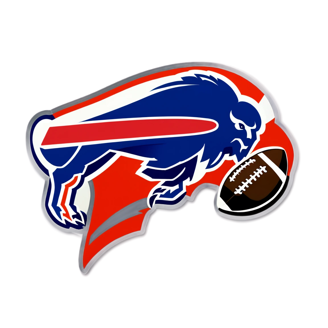 Buffalo Bills with a football, Buffalo Bills sticker