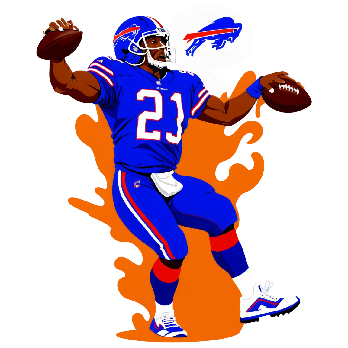 Buffalo Bills in action pose, Buffalo Bills sticker