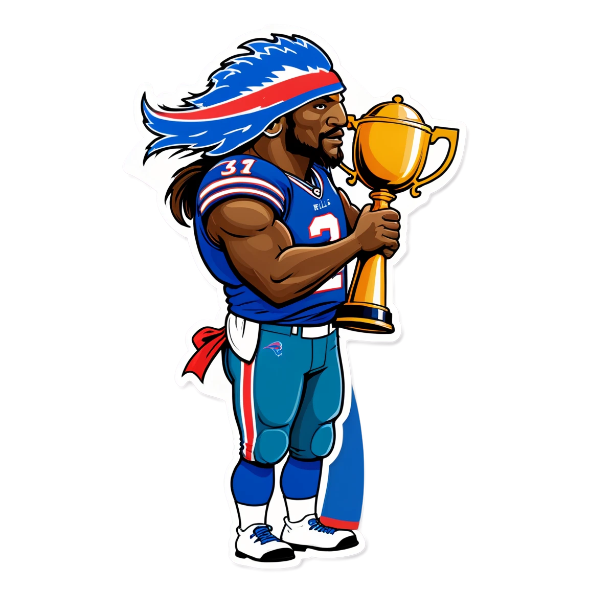 Buffalo Bills holding a trophy, Buffalo Bills sticker