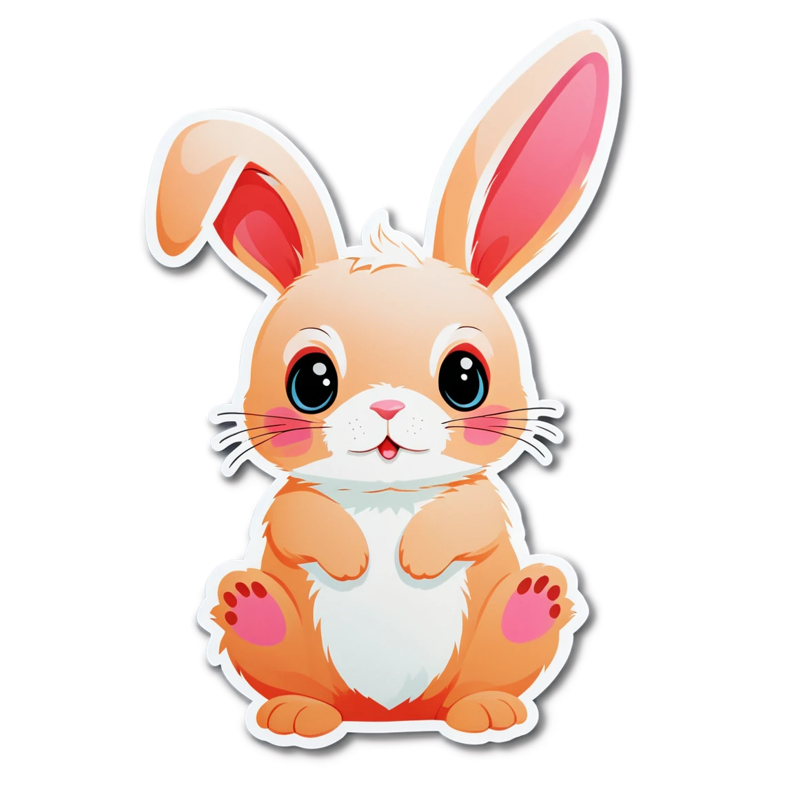 Bunny sitting, bunny sticker, cute bunny sticker