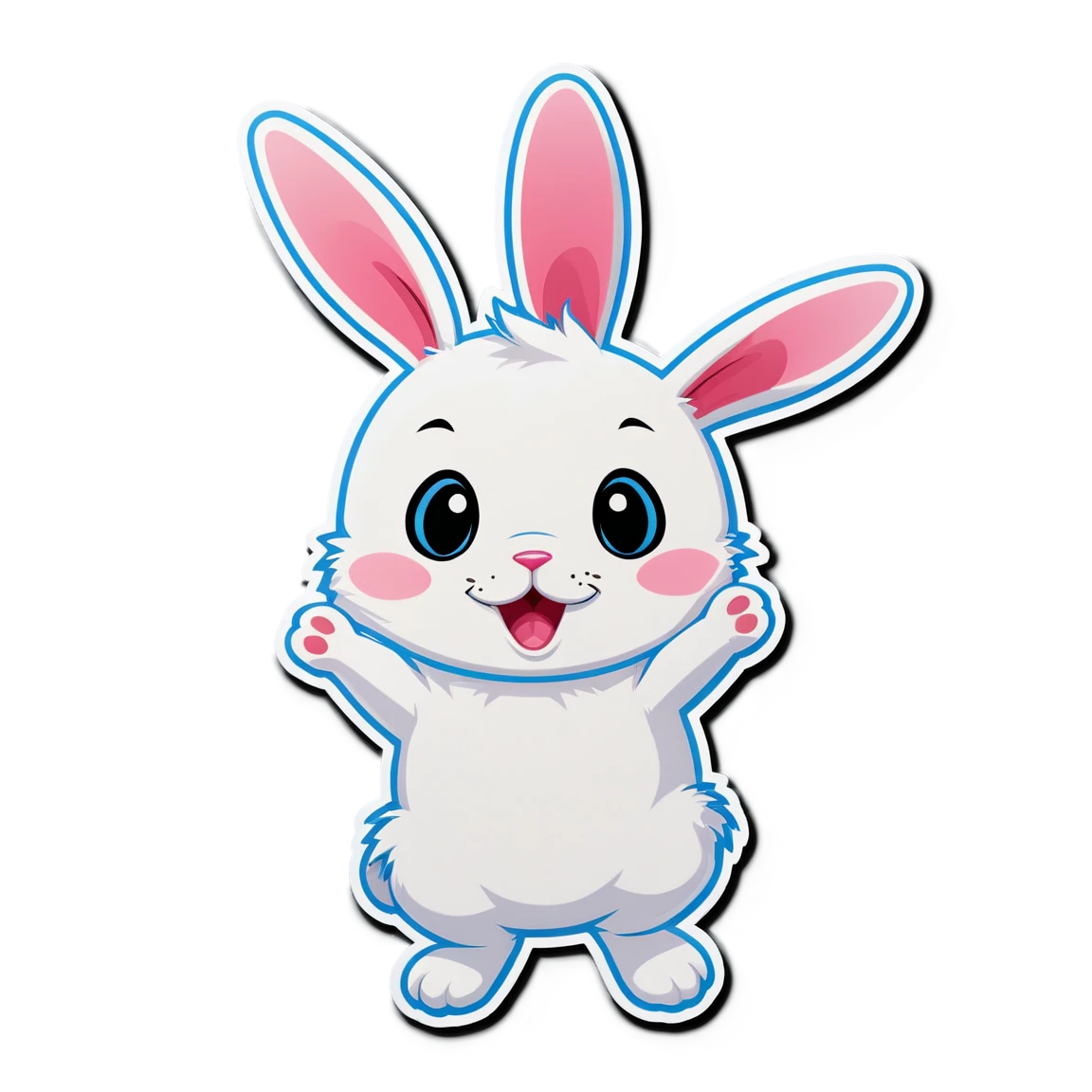 Bunny hopping, bunny sticker, cute bunny sticker