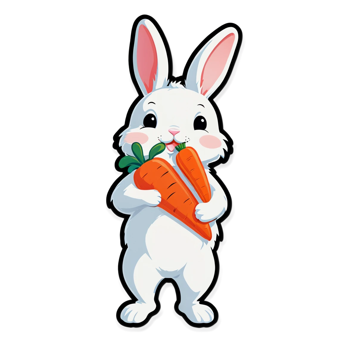 Bunny with carrot, bunny sticker, cute bunny sticker