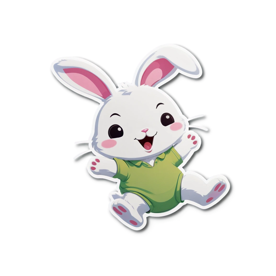 Bunny jumping, bunny sticker, cute bunny sticker