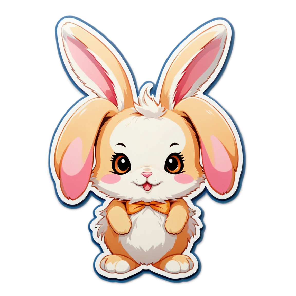 Bunny with long ears, bunny sticker, cute bunny sticker