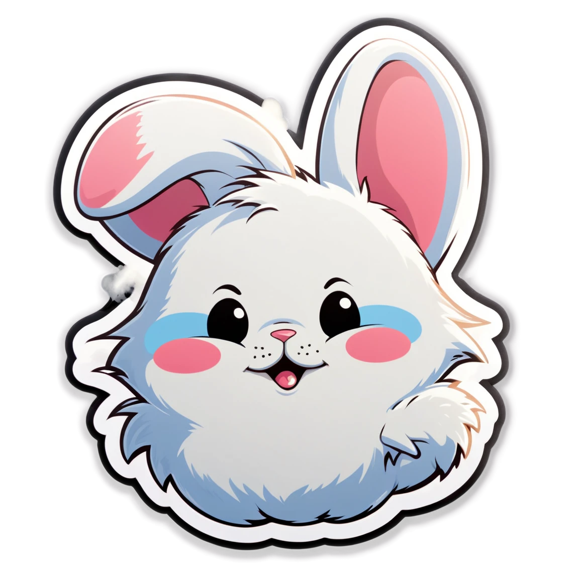 Bunny with twitching nose, bunny sticker, cute bunny sticker