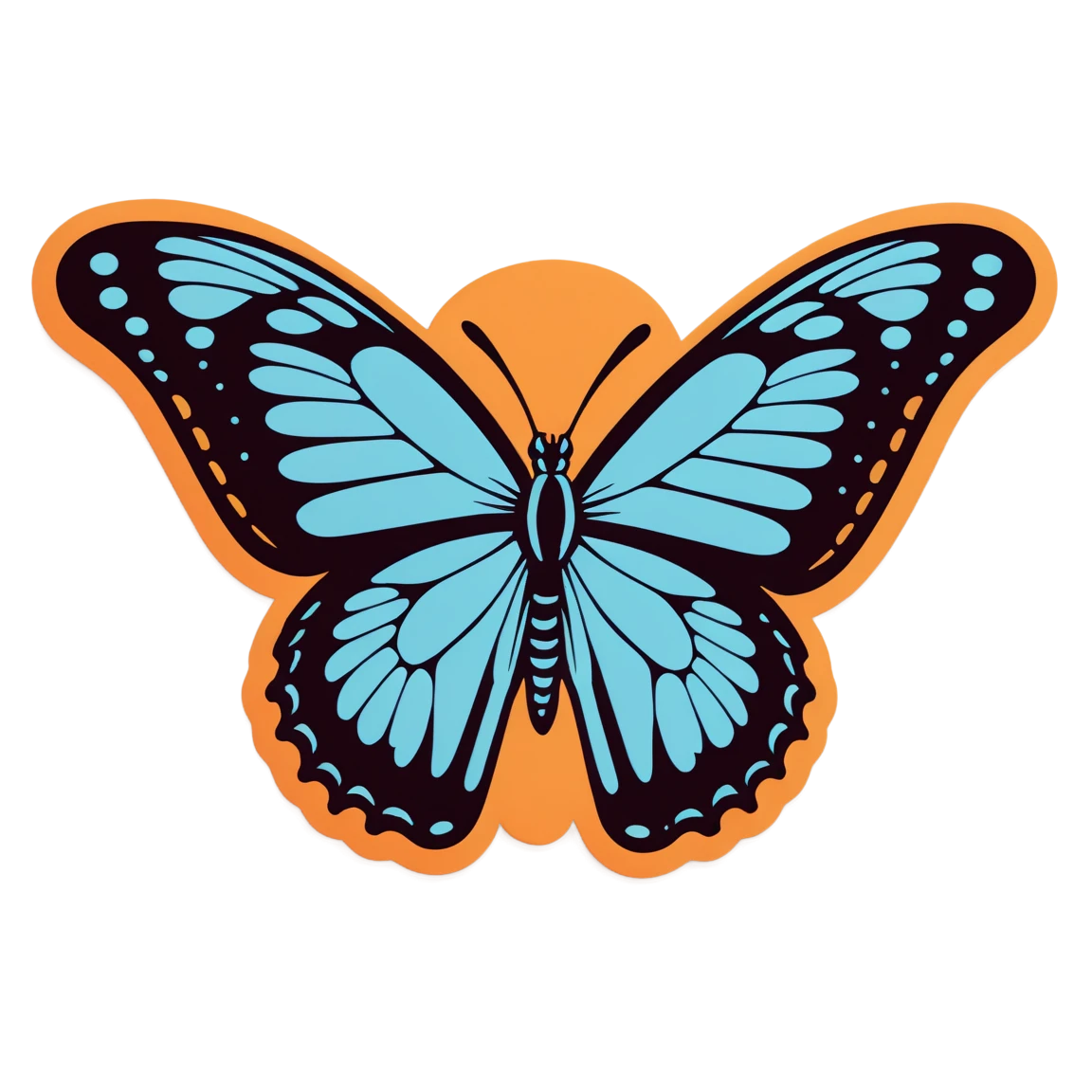 Blue butterfly sticker, butterfly sticker