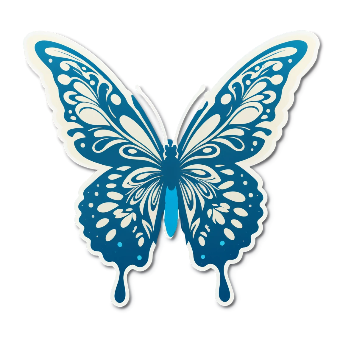 Blue butterfly sticker, butterfly sticker