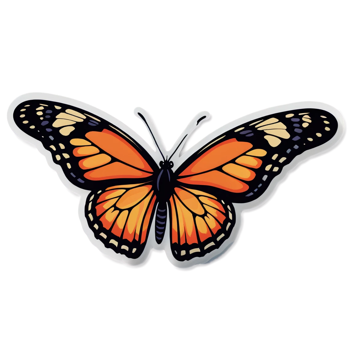 Monarch butterfly sticker, butterfly sticker