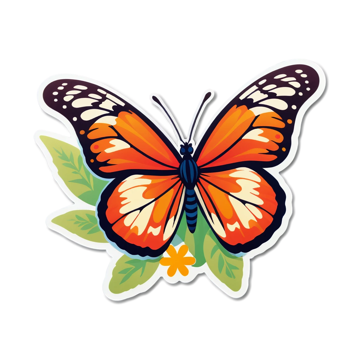 Monarch butterfly sticker, butterfly sticker