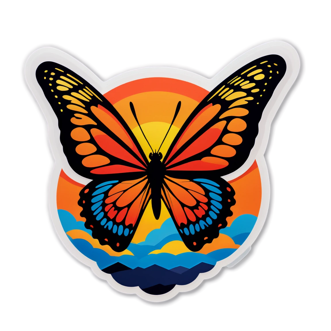 Monarch butterfly sticker, butterfly sticker