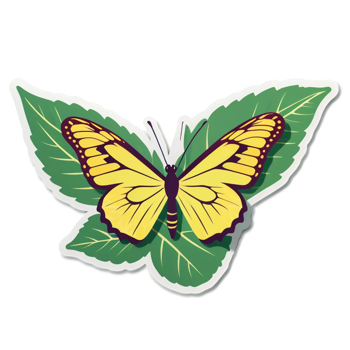 Yellow butterfly sticker, butterfly sticker