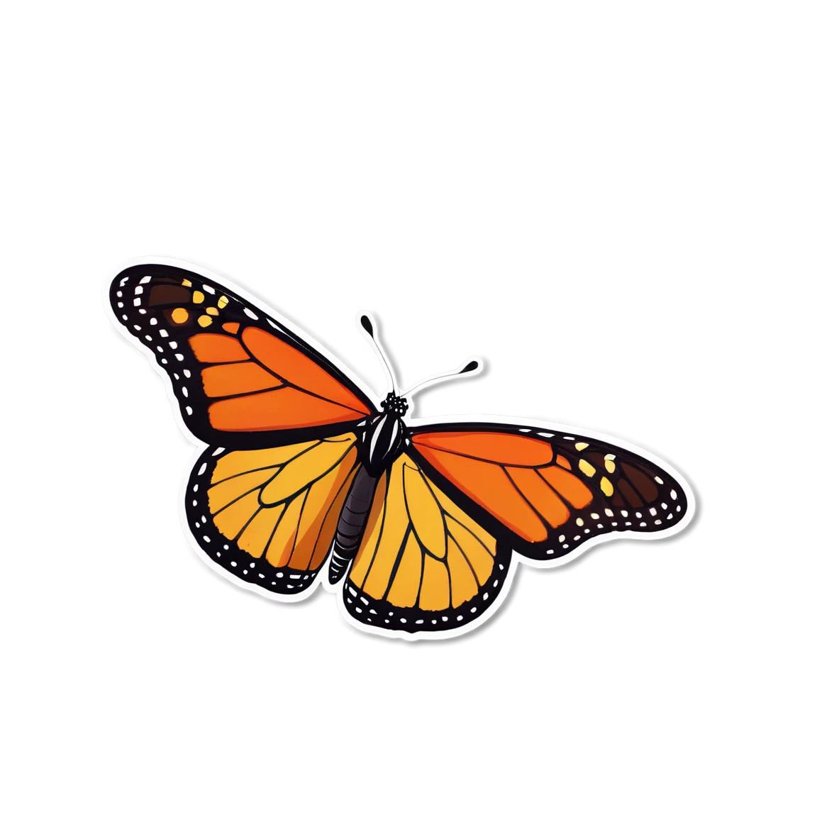 Monarch butterfly sticker, butterfly sticker