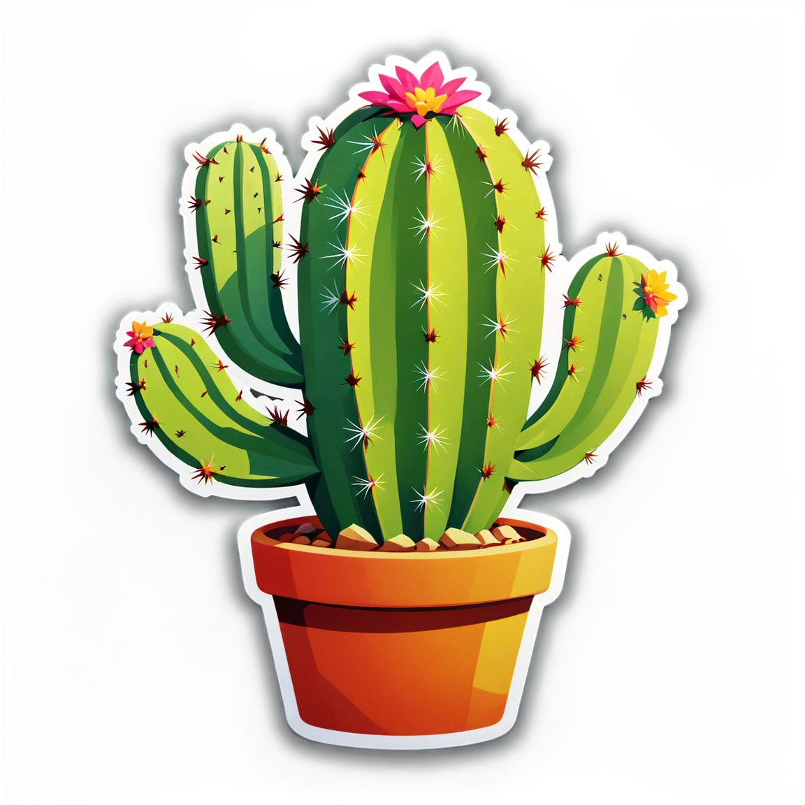 Cactus in the desert, plant sticker, cactus sticker