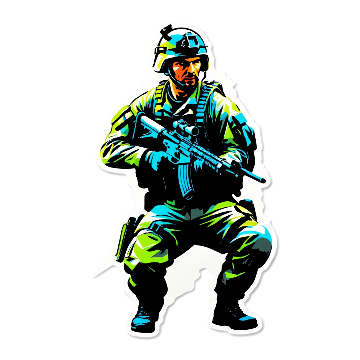 Call of Duty soldier in action, Call of Duty sticker