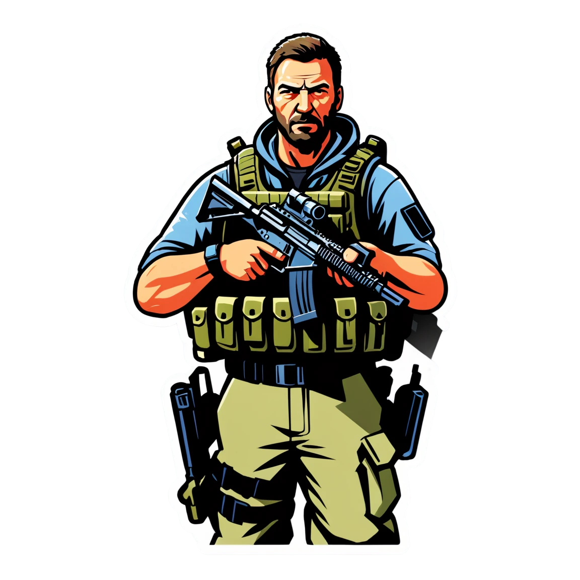 Call of Duty with tactical vest, Call of Duty sticker