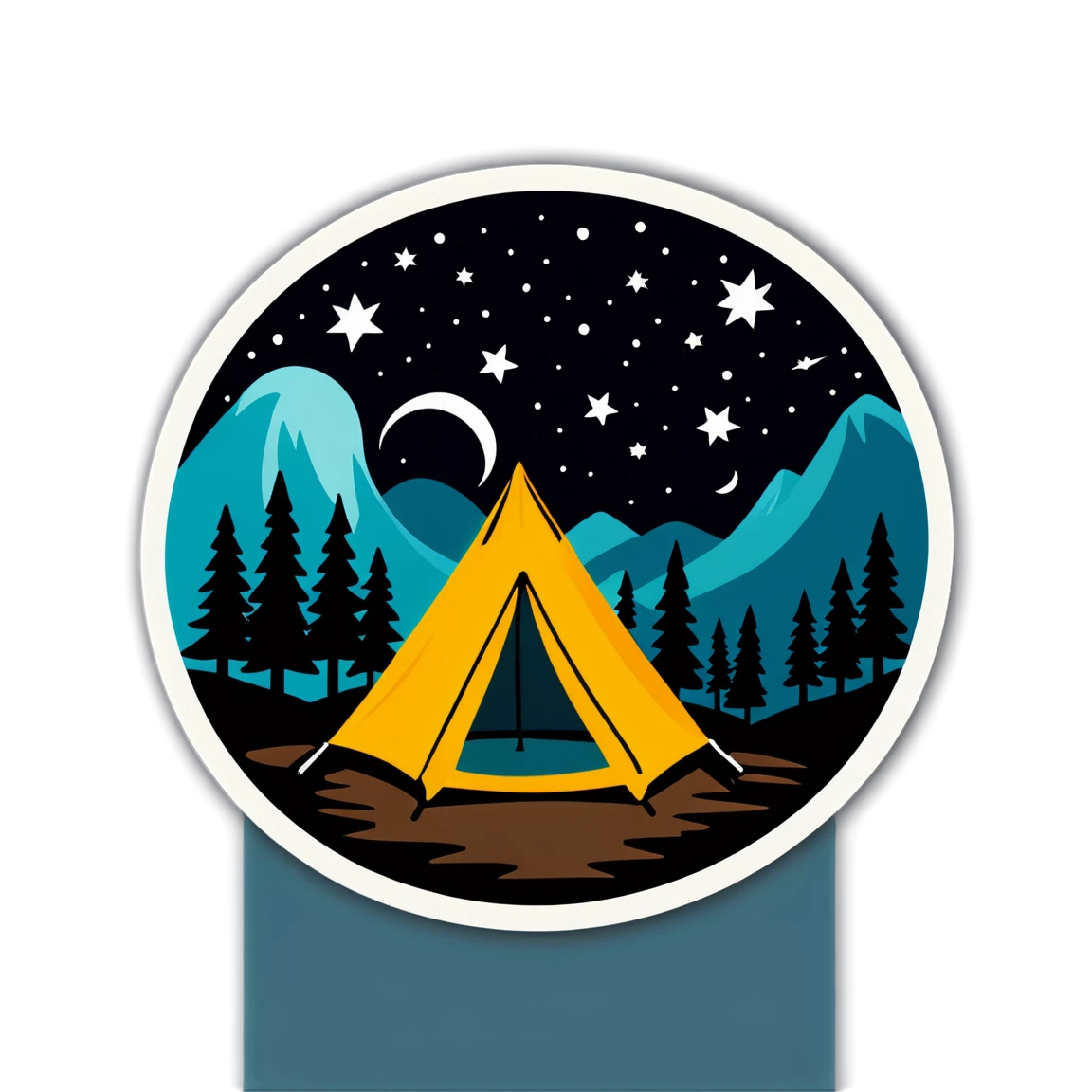 Camping under the stars, camping sticker