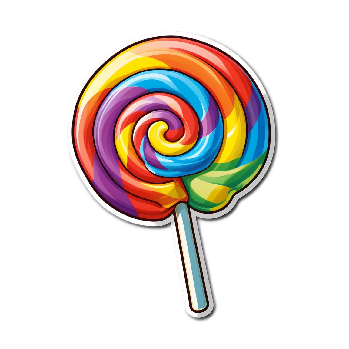 Candy sticker, with rainbow lollipop