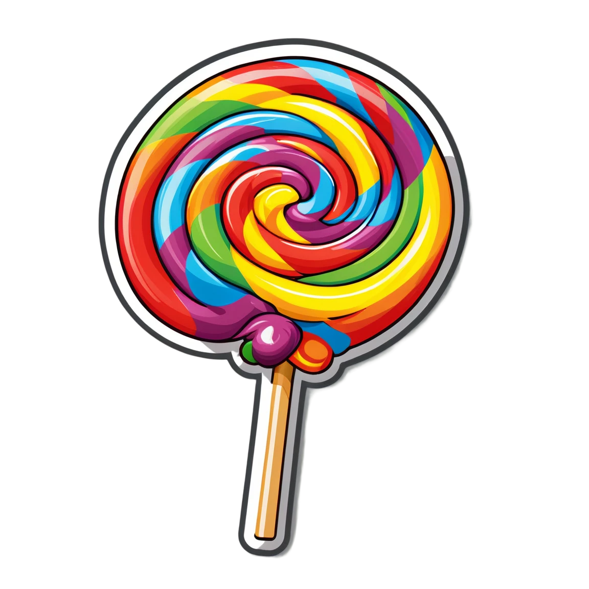 Candy sticker, lollipop rainbow