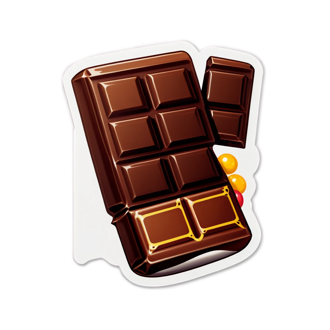 Candy sticker, chocolate bar