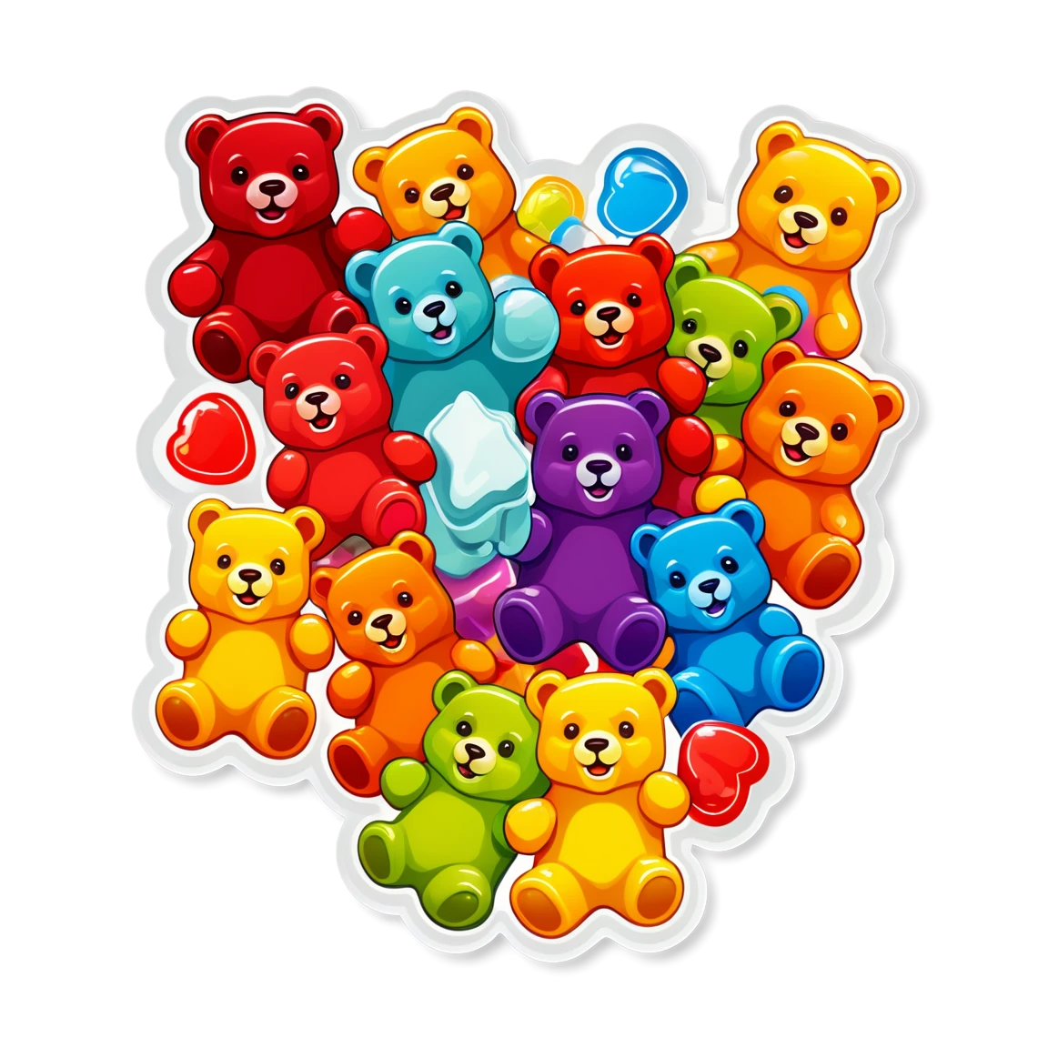 Candy sticker, gummy bears