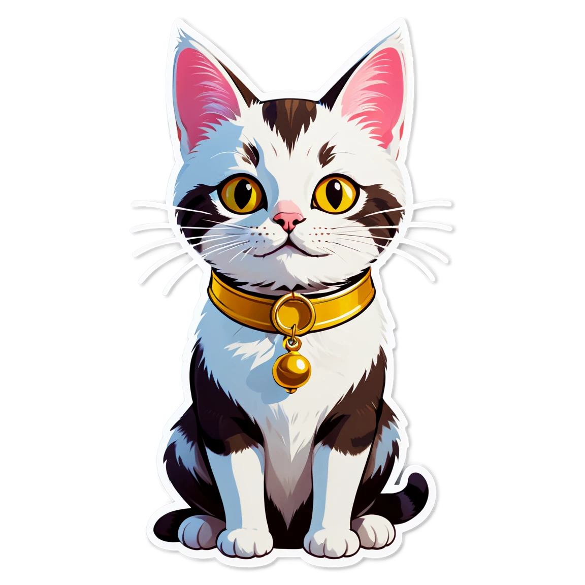 Cat on a leash, cat sticker