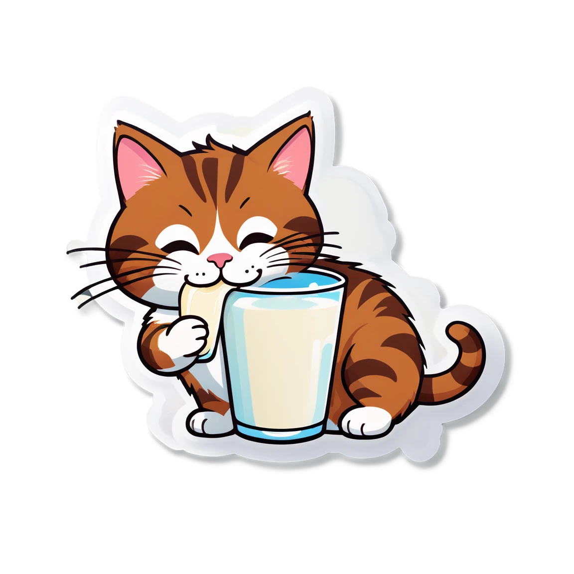 Cat drinking milk, cat sticker