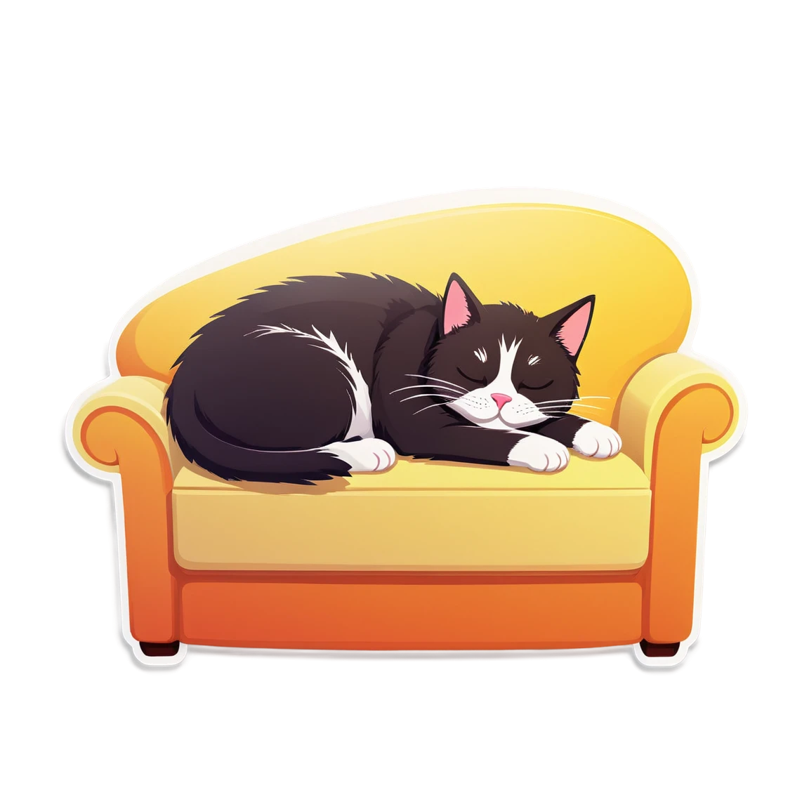 Cat in a couch, cat sticker