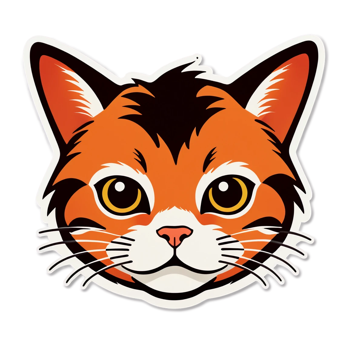 Orange cat, cat face, cat sticker, cat face sticker