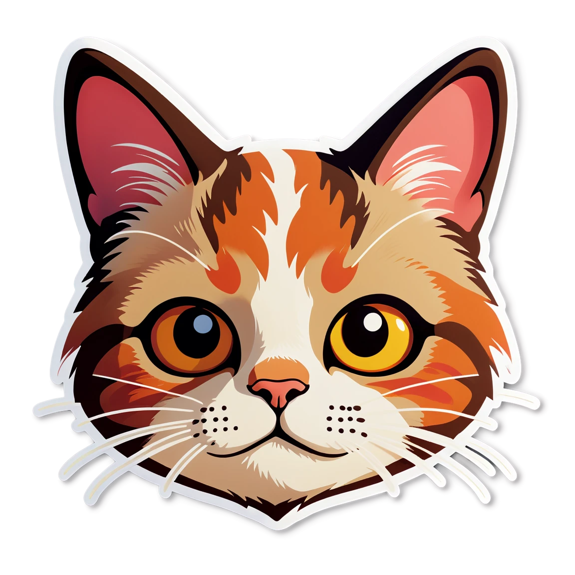 Orange cat, cat face, cat sticker, cat face sticker