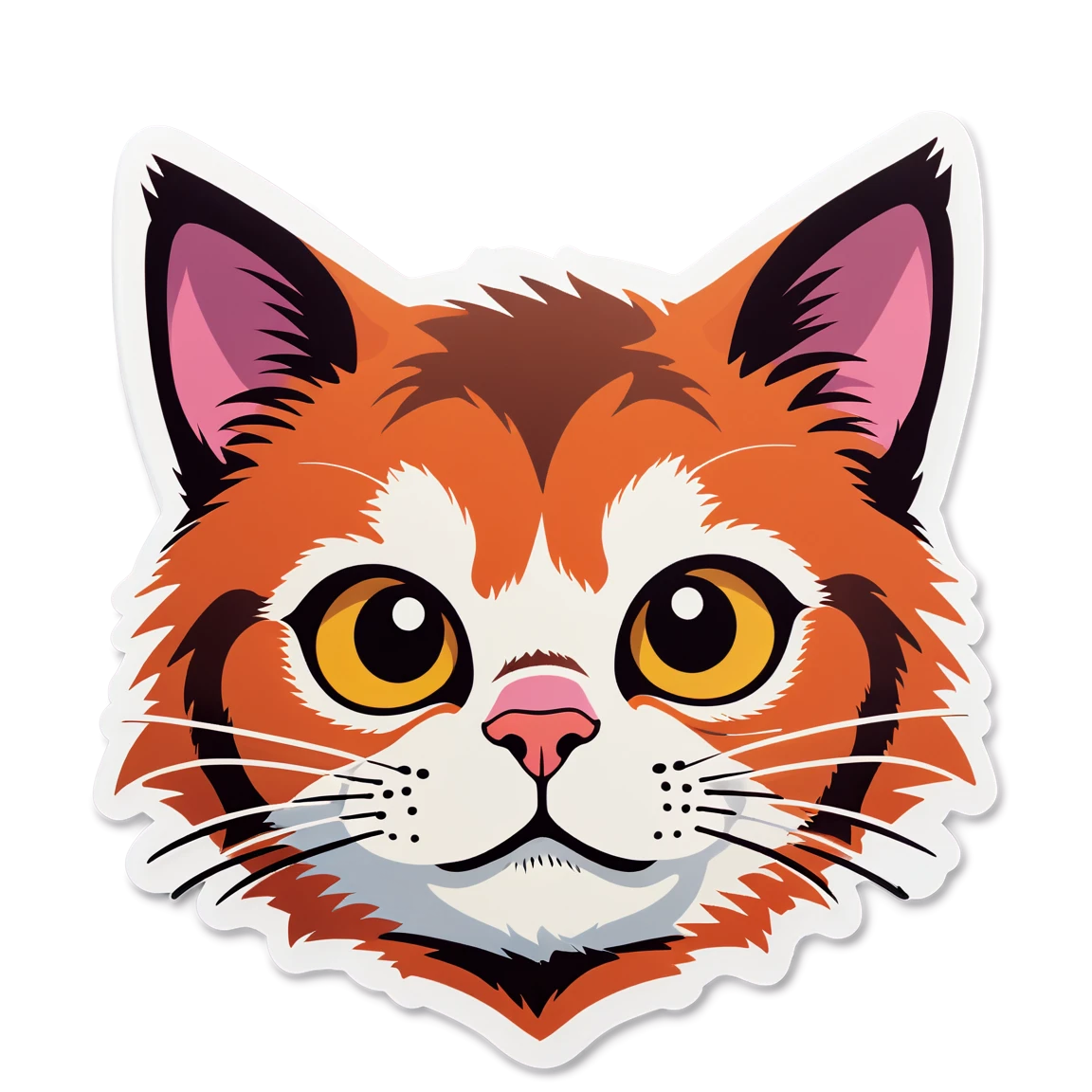 Orange cat, cat face, cat sticker, cat face sticker