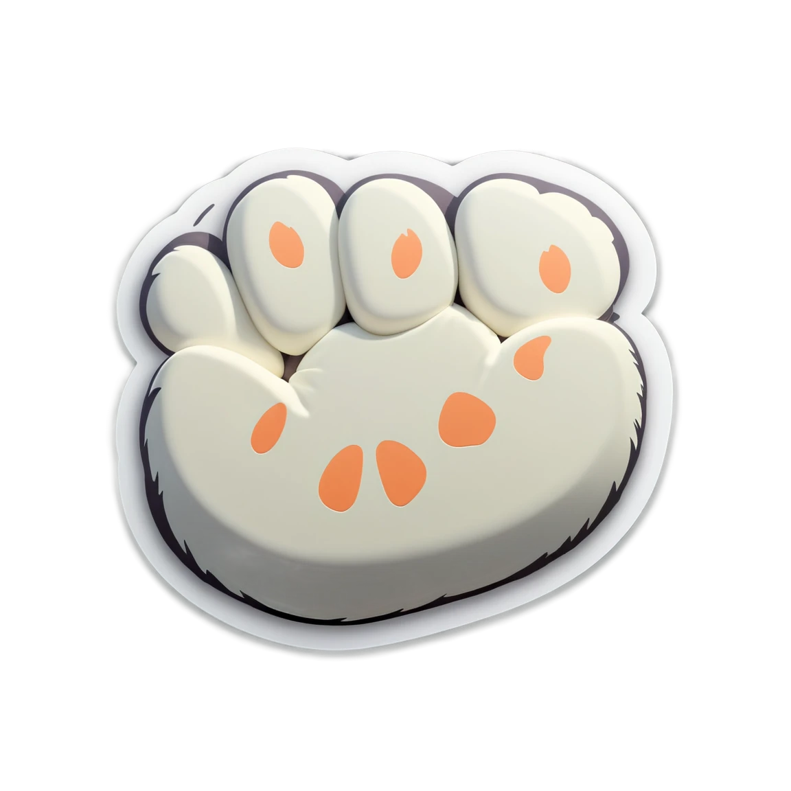 White paw, paw sticker, cat paw sticker