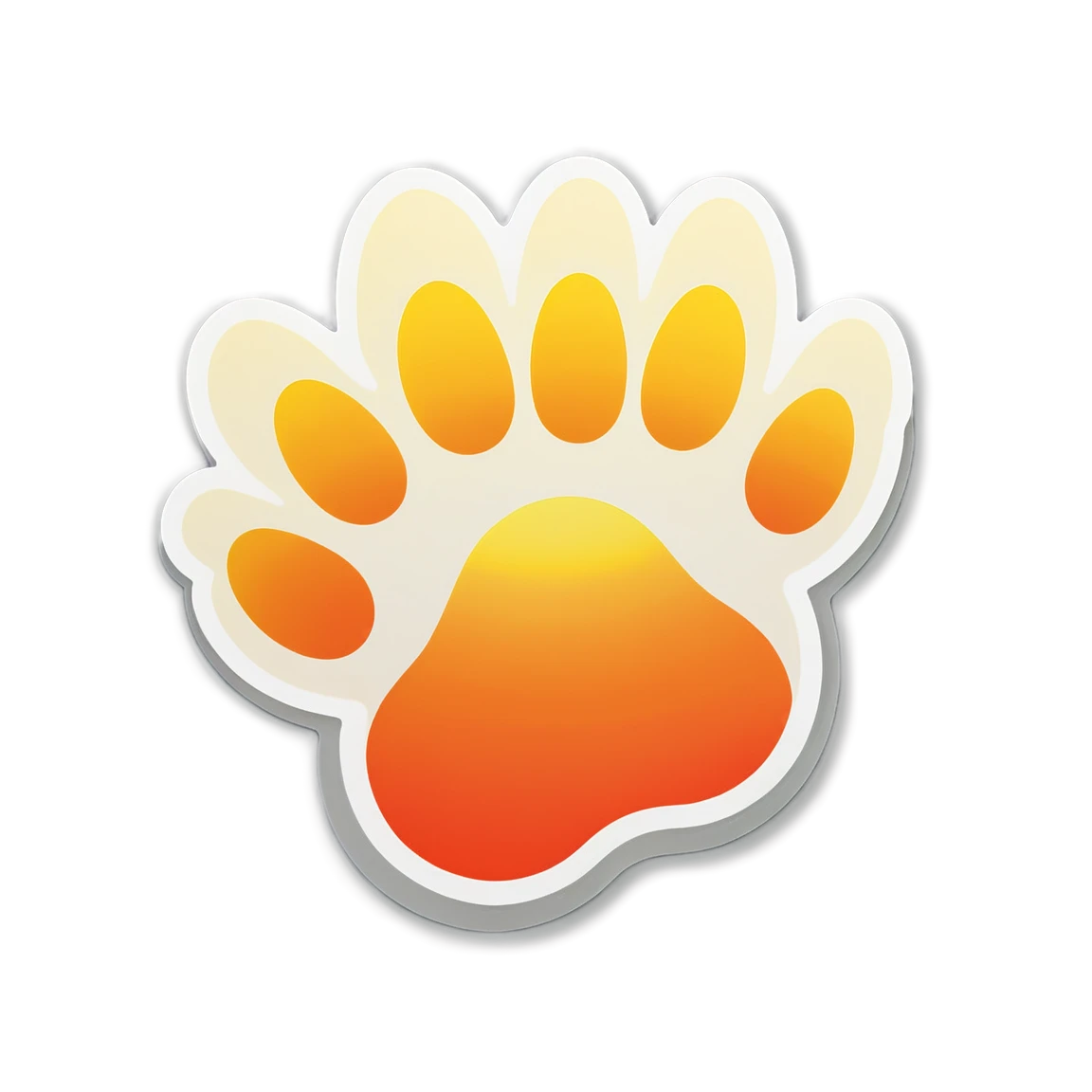 Orange paw, paw sticker, cat paw sticker