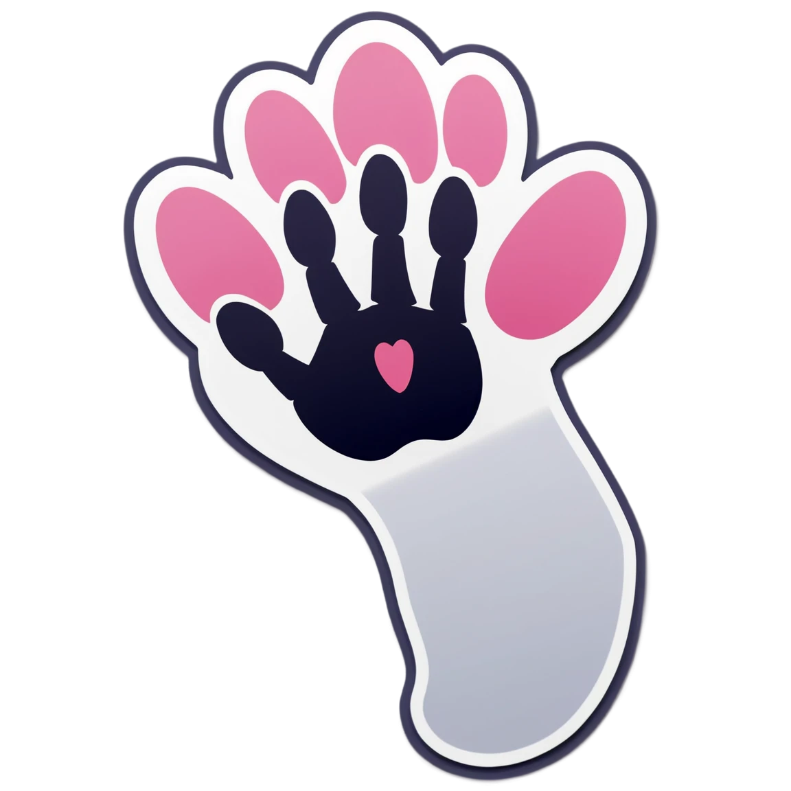 White paw, paw sticker, cat paw sticker