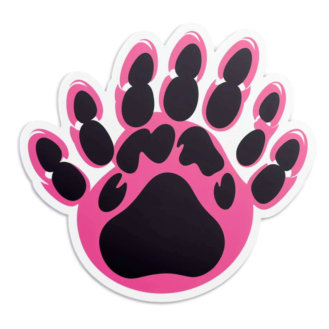 Pink paw, paw sticker, cat paw sticker