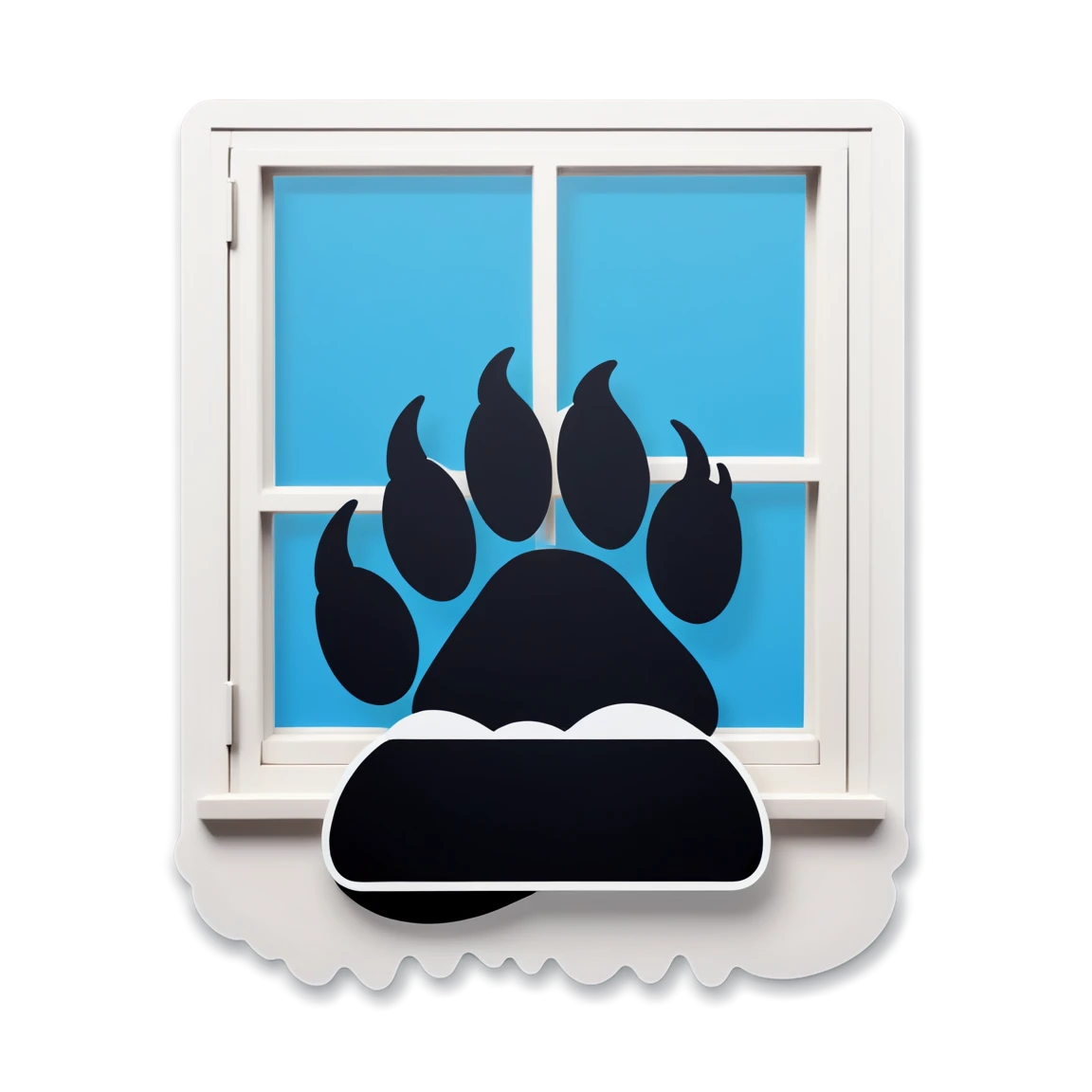 Window mark of cat paw, paw sticker, cat paw sticker