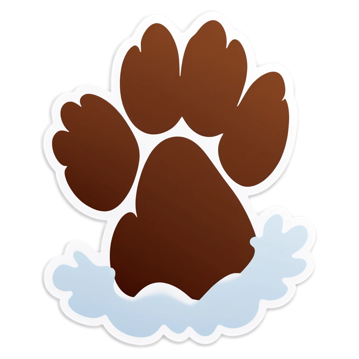 Brown paw, paw sticker, cat paw sticker