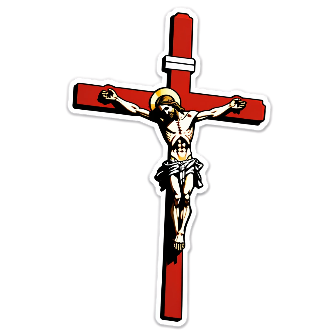 Catholic with a crucifix, martyrdom sticker, Catholic sticker