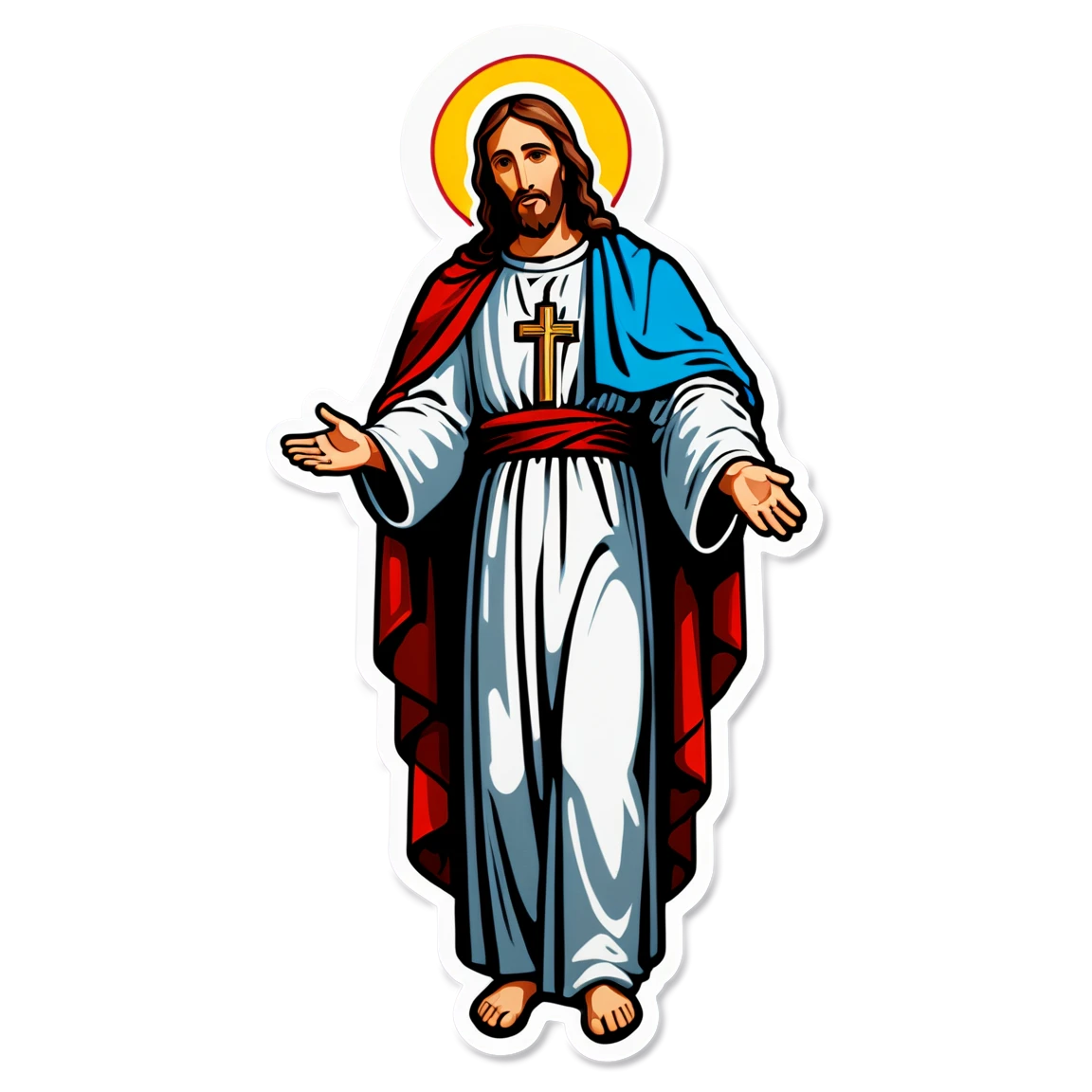 Catholic with Jesus, Savior sticker, Catholic sticker